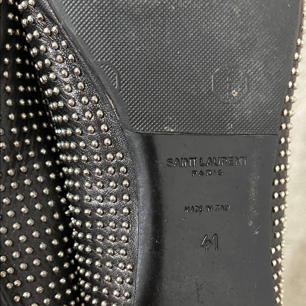 Saint Laurent YSL Studded Black women’s Ballet Flats size 41 us 10 used - Picture 6 of 9